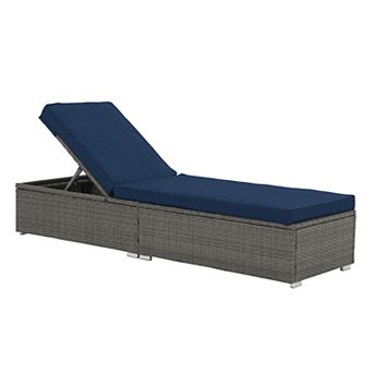Outdoor Chaise Lounge Chair, All-Weather PE Wicker Patio Chairs Pool Lounge Chairs for Outside