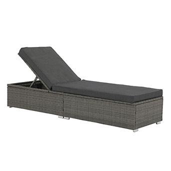 Outdoor Chaise Lounge Chair, All-Weather PE Wicker Patio Chairs Pool Lounge Chairs for Outside