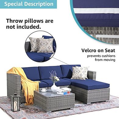SUNSITT 5 Piece Outdoor Patio Furniture Set, Sectional Conversation Set with Cushions