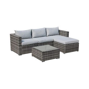 SUNSITT 5 pc Outdoor Patio Furniture Set, Sectional Conversation Set with Cushions