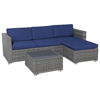 SUNSITT 5 pc Outdoor Patio Furniture Set, Sectional Conversation Set with Cushions