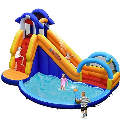 Inflatable Bouncy House With Slide And Splash Pool Without Blower