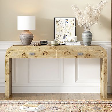 Wooden Entryway Table with 2 Drawers