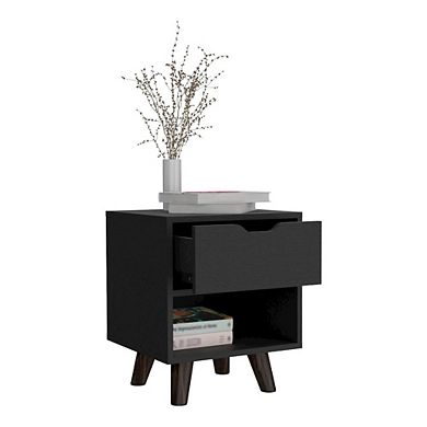 Crail Nightstand Black MDF