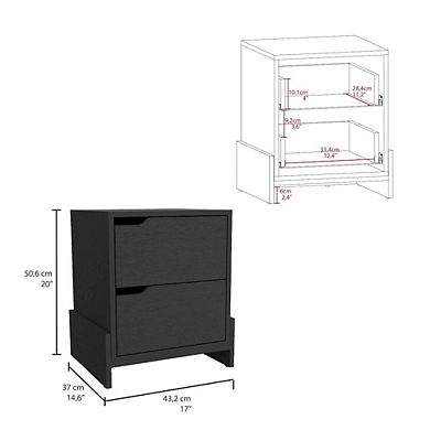 Luss Nightstand Black MDF