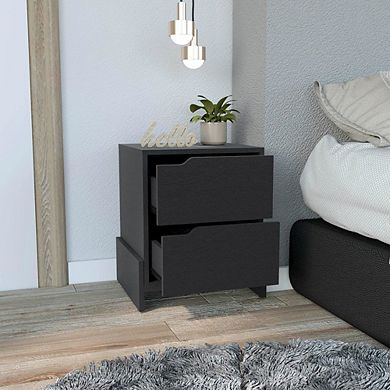 Luss Nightstand Black MDF