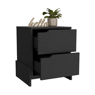 Luss Nightstand Black MDF