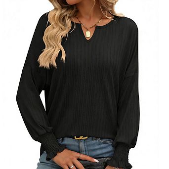 Women's Oversized V-Neck Tee Batwing Top Casual Blouse