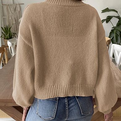 Women's Cropped Cardigan Sweaters Boho Crochet Floral Embroidery Oversized Open Front Knit Sweater