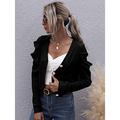Women's Long Sleeve Cardigan Sweaters Casual V Neck Soft Knit Jacket Button Down Cardigan