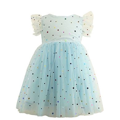 Little Girl's Foil Stars Tulle Dress