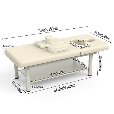 Integrated Massage Table with Adjustable Backrest