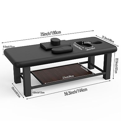 Massage Table with Storage & Face Holec,Square Leg