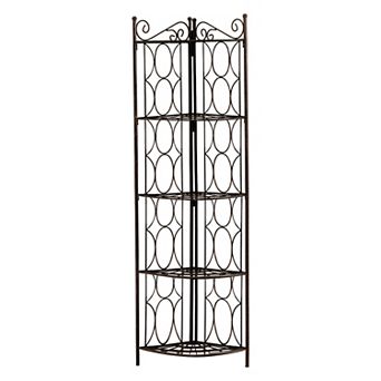 Kings Brand Furniture Brushed Copper Metal 5 tier Shelf Corner Rack Unit