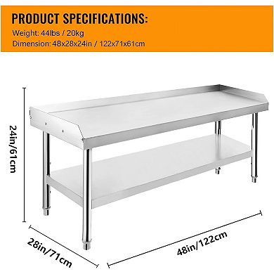 IDEALHOUSE 48 Inch Stainless Steel Grill Prep Table