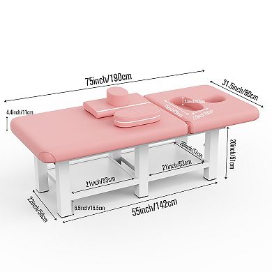 Fixed Heavy Massage Table with Chest Opening & Sectional Design,