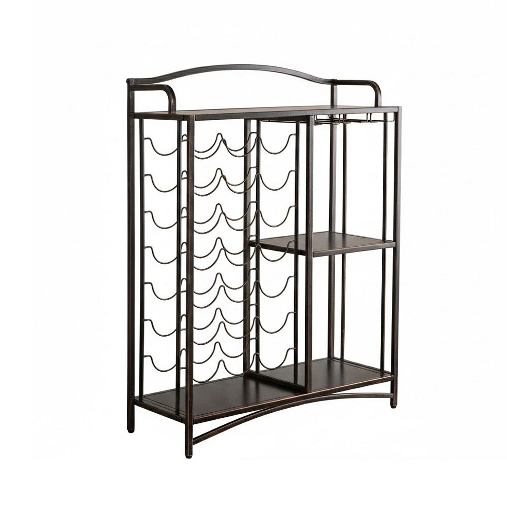 Kings Brand Furniture Athelstan Rack Table Bar Cabinet Shelves,Liquor Wine Storage Stand