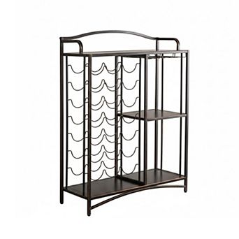 Kings Brand Furniture Athelstan Rack Table Bar Cabinet Shelves,Liquor Wine Storage Stand
