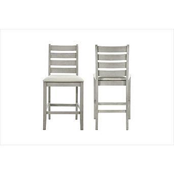 New Classic Furniture Furniture Pascal Wood Counter Chair in Driftwood (Set of 2)