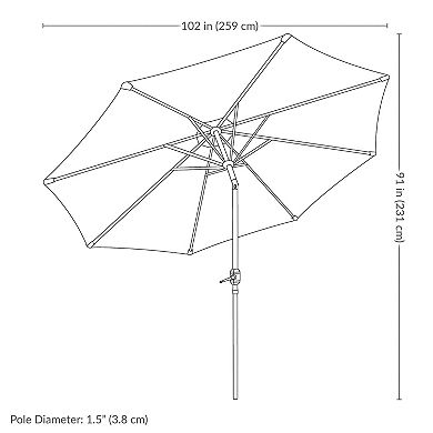 Sunnydaze 8.5 ft Patio Umbrella with Faux Woodgrain Finish
