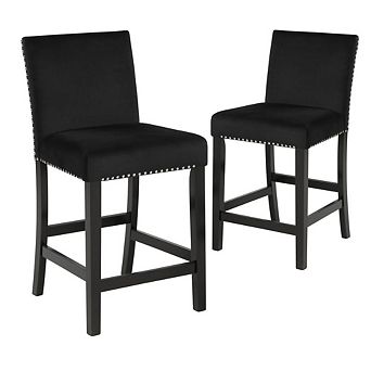 New Classic Furniture Furniture Celeste 39.5 Wood Counter Chair in Black (Set of 2)