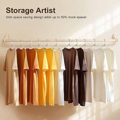 HOUSE DAY Heavy Duty Plastic Notched Hangers White 60 Pack