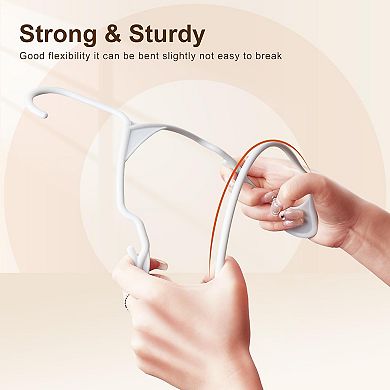 HOUSE DAY Heavy Duty Plastic Notched Hangers White 60 Pack