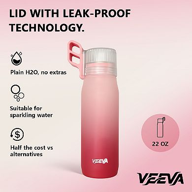 VEEVA Scented Water Bottle (22 oz) with 3 Aroma Pods + Straw