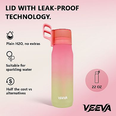 VEEVA Scented Water Bottle (22 oz) with 3 Aroma Pods + Straw
