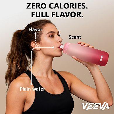 VEEVA Scented Water Bottle (22 oz) with 3 Aroma Pods + Straw