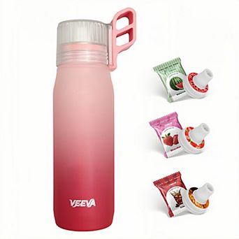VEEVA Scented Water Bottle (22 oz) with 3 Aroma Pods + Straw