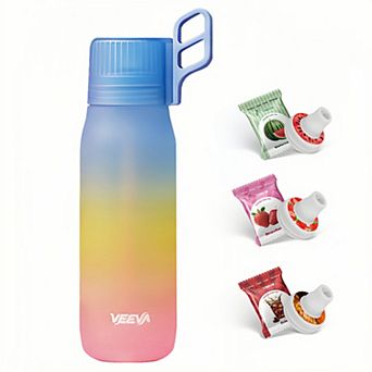VEEVA Scented Water Bottle (22 oz) with 3 Aroma Pods + Straw