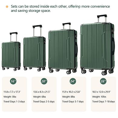 Expandable Luggage Sets 6 Piece Suitcase Set with Dual Wheels and TSA Lock
