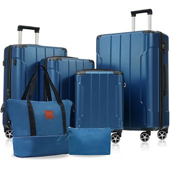 Expandable Luggage Sets 6 pc Suitcase Set with Dual Wheels and TSA Lock