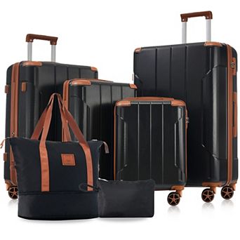 Expandable Luggage Sets 6 pc Suitcase Set with Dual Wheels and TSA Lock