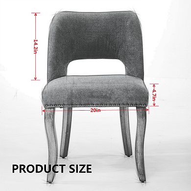 Homy Casa Modern Upholstered Dining Chairs Set of 2, Fabric Kitchen Chairs with Wood Legs