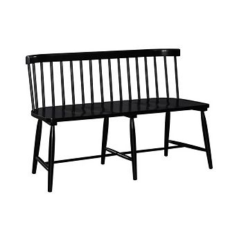 Black Dining Bench With Spindle Back