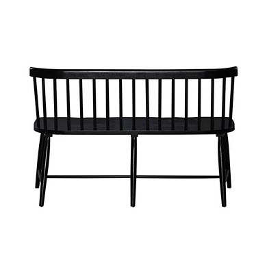 Black Dining Bench With Spindle Back