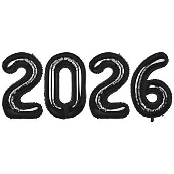 40-Inch Black 2026 Foil Number Balloons New Year's, Birthdays & Party Decorations