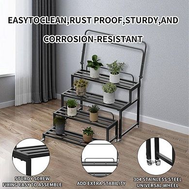 Aluminum Plant Stand With Universal Wheels