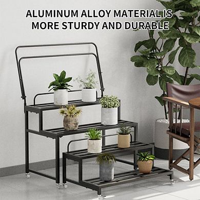 Aluminum Plant Stand With Universal Wheels