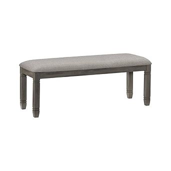 Antique Gray Engineered Wood Dining Bench