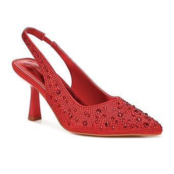 London Rag Ararki Women's Satin Pearl Slingback Heels