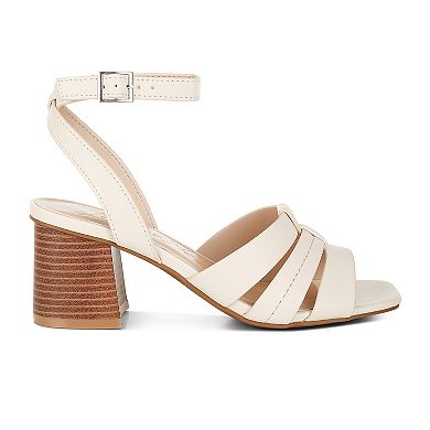 London Rag Signora Women's Block Heel Ankle Strap Sandals