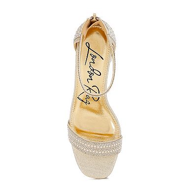 London Rag Mejuri Women's Block Heel Rhinestones & Pearl Sandals