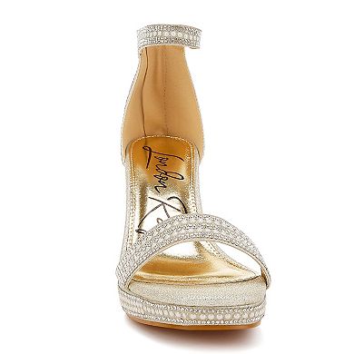 London Rag Mejuri Women's Block Heel Rhinestones & Pearl Sandals