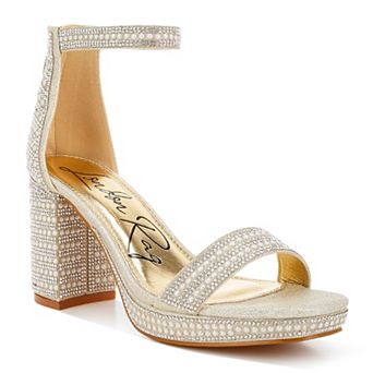 London Rag Mejuri Women's Block Heel Rhinestones & Pearl Sandals