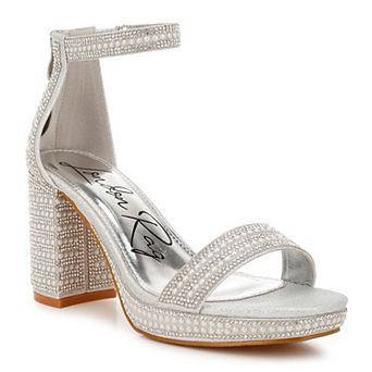 London Rag Mejuri Women's Block Heel Rhinestones & Pearl Sandals