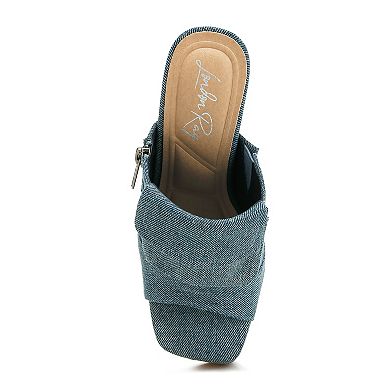 London Rag Celidih Women's Denim Pouch Detail High Heel Sandals