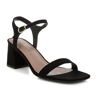 London Rag AKIYA Women's Block Heel Square Toe Sandals